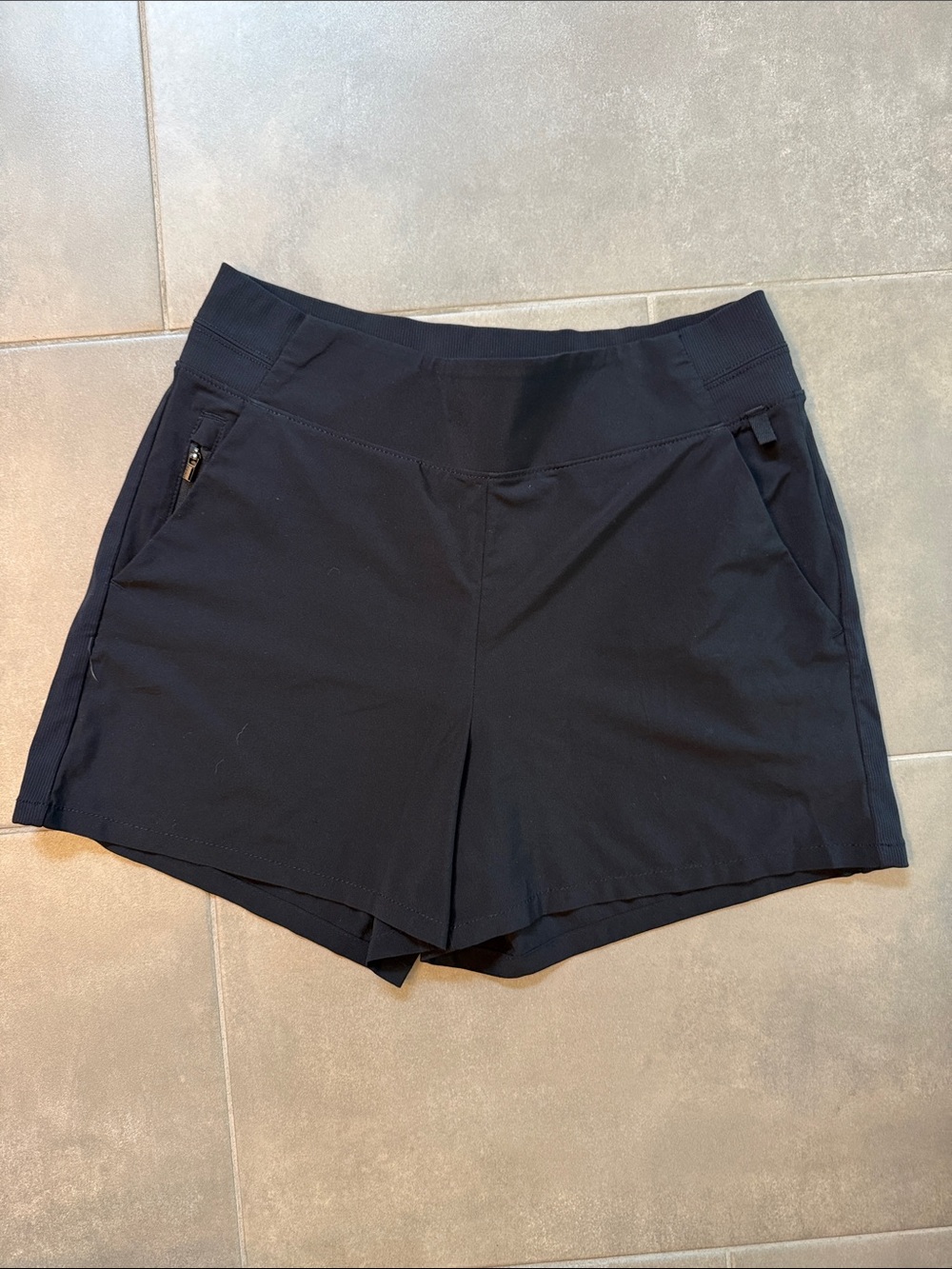Athleta Brooklyn Black Athletic Shorts with Zip Pockets